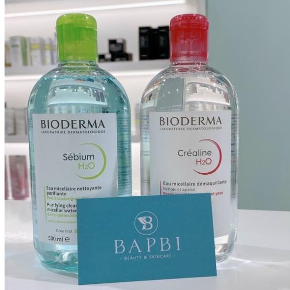 . Nước Tẩy Trang Bioderma Xanh Da Dầu Mụ.n Hồng Da Nhạy Cảm 500ml . .