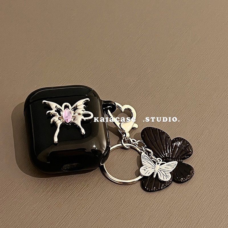 Baseus Vỏ Bảo Vệ Hộp Sạc Tai Nghe Không Dây BaseusW04 W04pro Mềm Chống Sốc Họa Tiết Bướm Chiều Cao Cấp