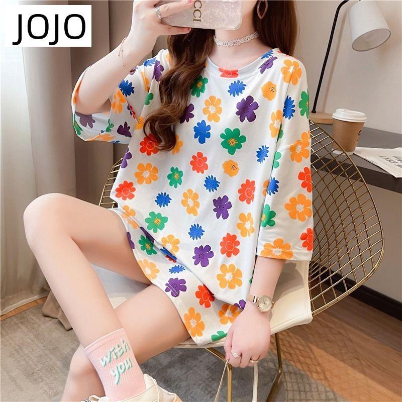 Áo Thun Nữ Ngắn Tay In Hoa Nhỏ Phong Cách Hàn Quốc Mới