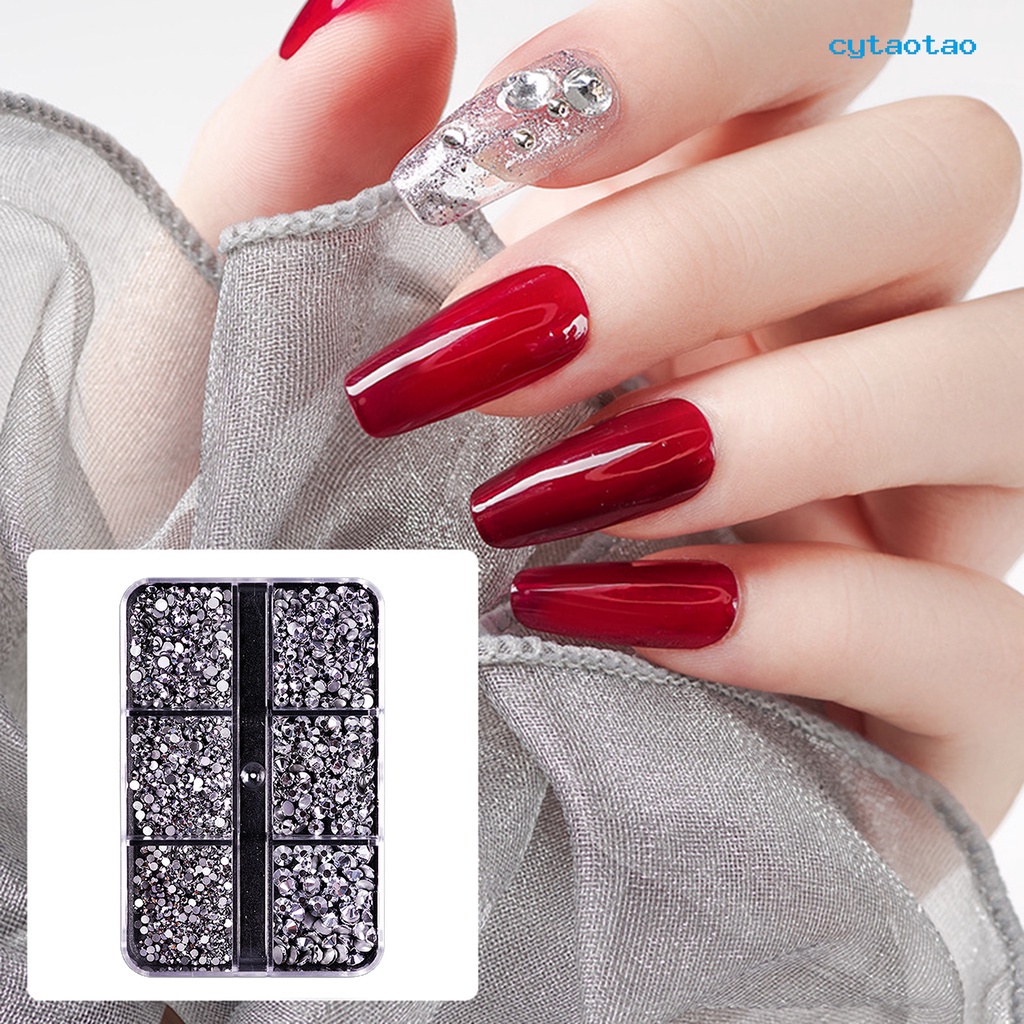 Hộp 1688 Hạt Đá 6 Ngăn Dùng Trang Trí Móng Tay / Kính DIY