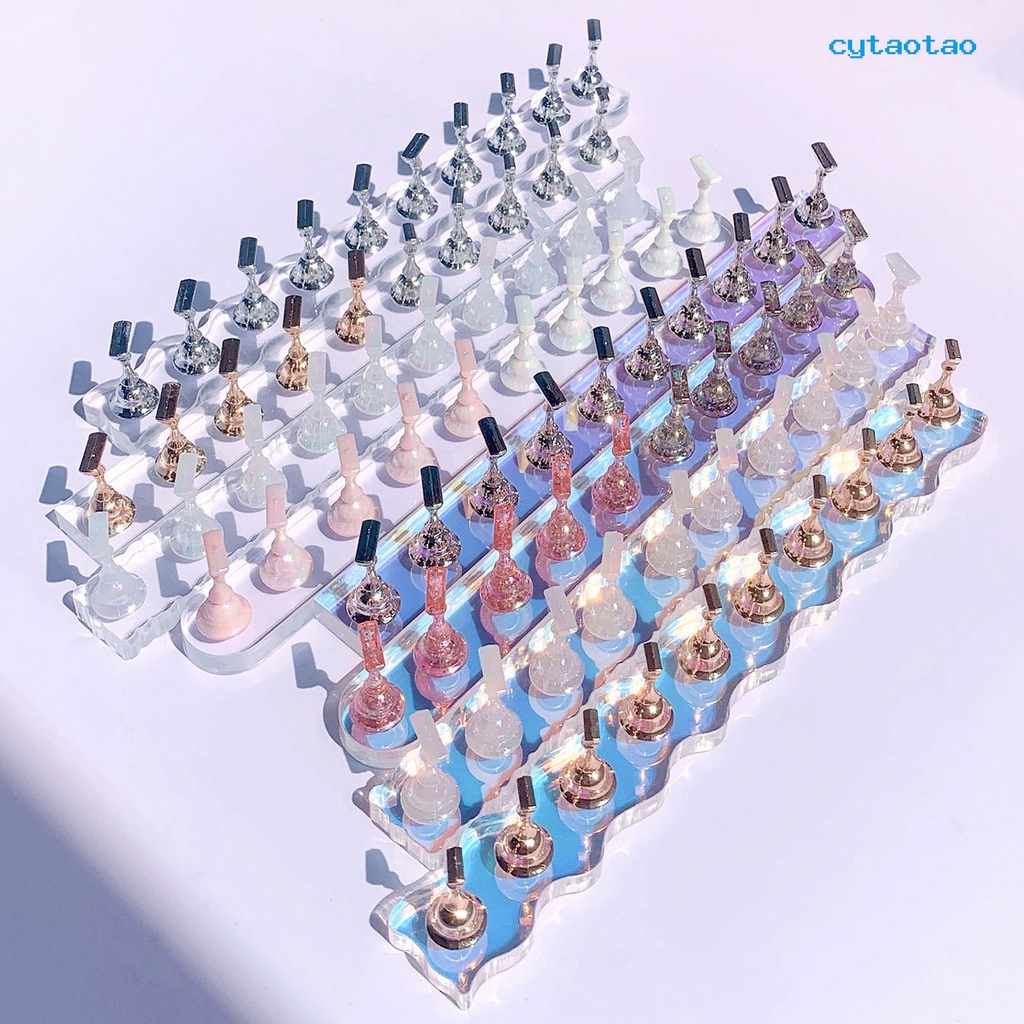 Đế Trưng Bày Móng Tay Giả Hình Sóng Nhiều Màu / Trong Suốt