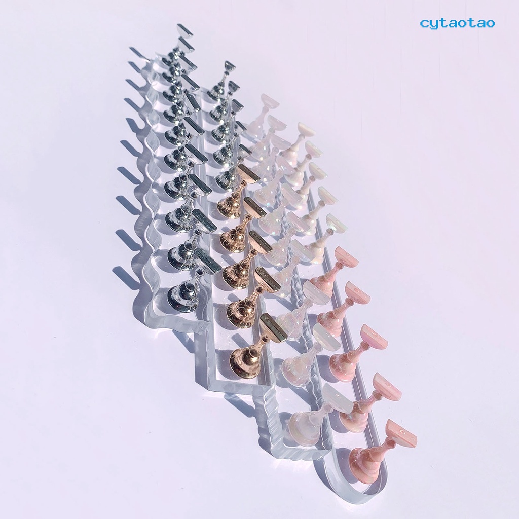 Đế Trưng Bày Móng Tay Giả Hình Sóng Nhiều Màu / Trong Suốt