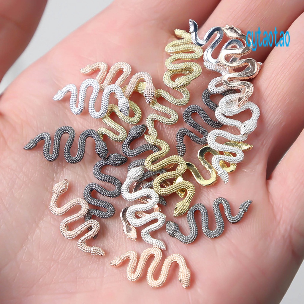 Set 10 Phụ Kiện Trang Trí Móng Tay Hình Rắn Lấp Lánh DIY