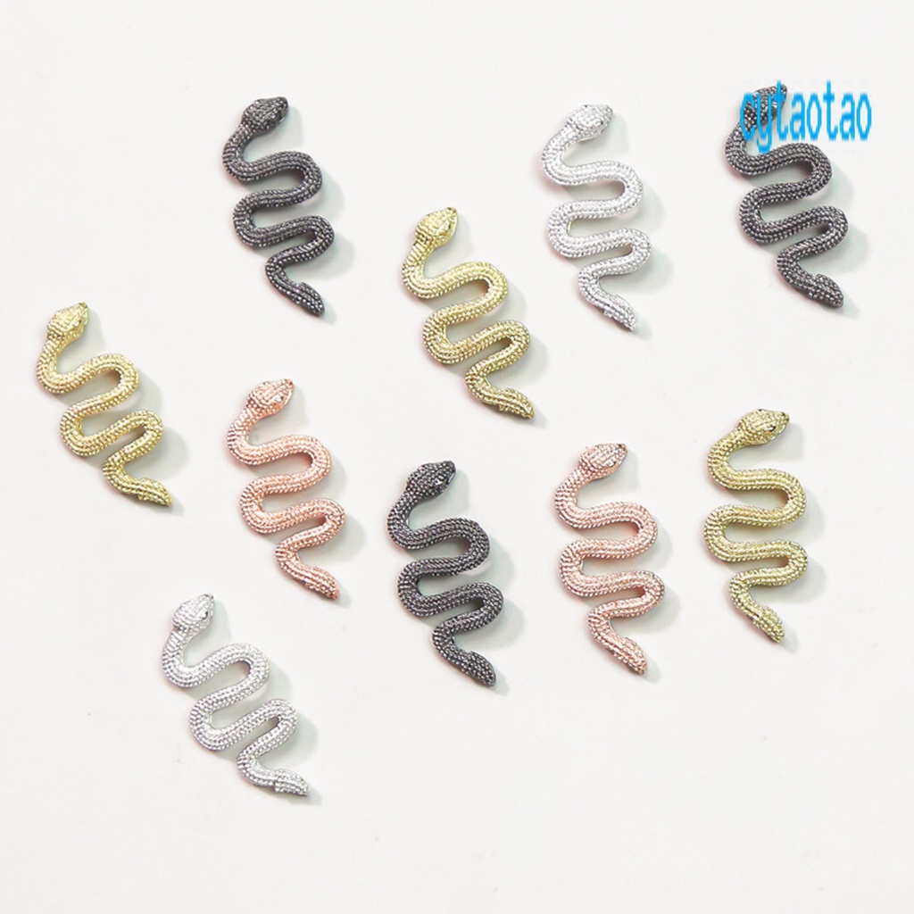Set 10 Phụ Kiện Trang Trí Móng Tay Hình Rắn Lấp Lánh DIY