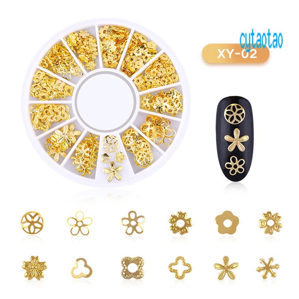 Phụ Kiện Trang Trí Móng Tay 3D Bằng Kim Loại Hình Trăng Sao / Trái Tim