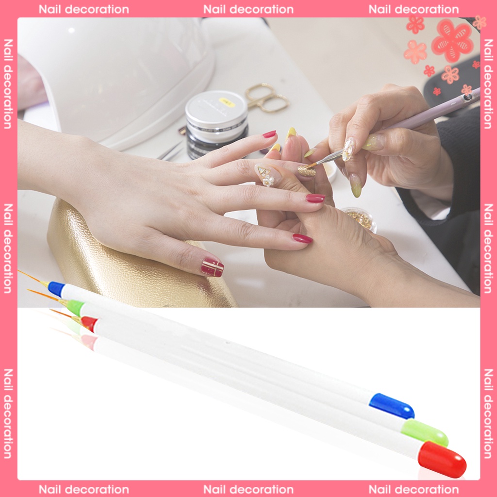 Bút Vẽ Móng Ct-Nail 3 Đầu Lông Acrylic Chuyên Nghiệp Không Biến Dạng Khác Nhau