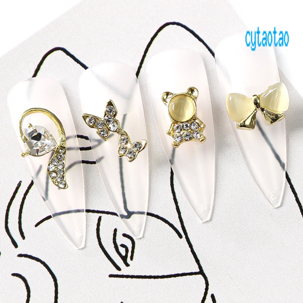 Set 10 Phụ Kiện Trang Trí Móng Tay Nhiều Hình Dạng Không Phai Màu Phong Cách Vintage Charms
