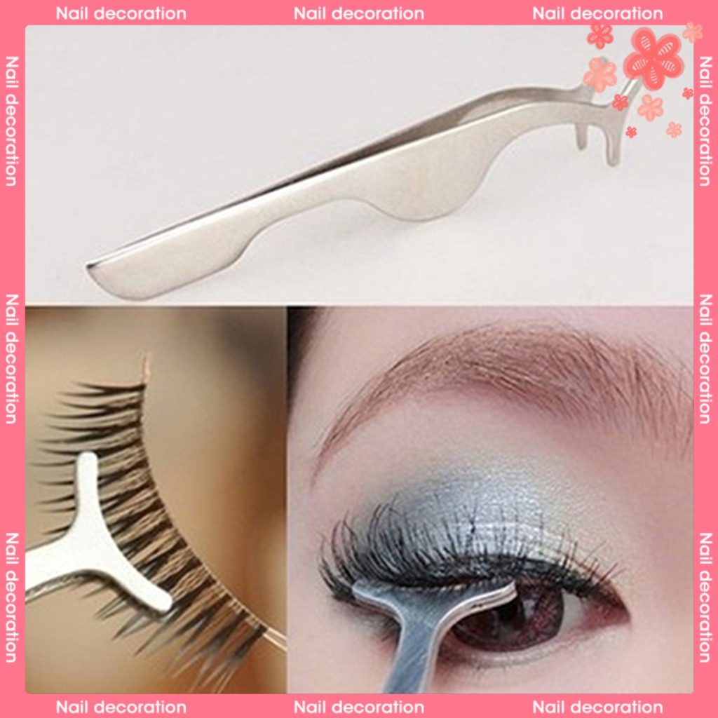 Nhíp Gắn Lông Mi Giả Cong Bằng Thép Không Gỉ Tiện Dụng