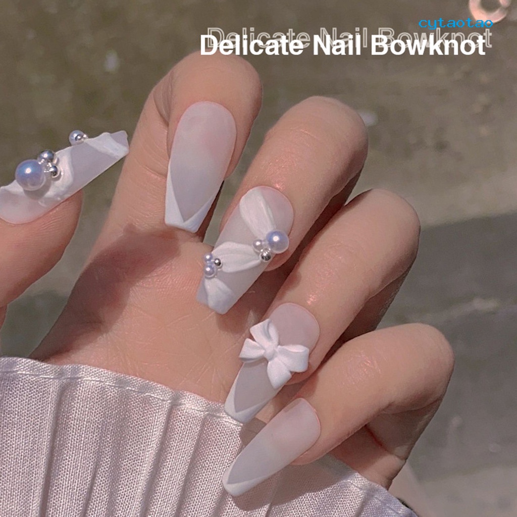 Set 50 Phụ Kiện Nơ Mini Trang Trí Móng Tay 3D Cho Nữ