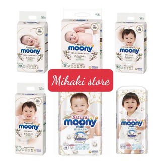 Tã bỉm dán/quần moony thường/moony natural nội địa nhật đủ size nb90/s84