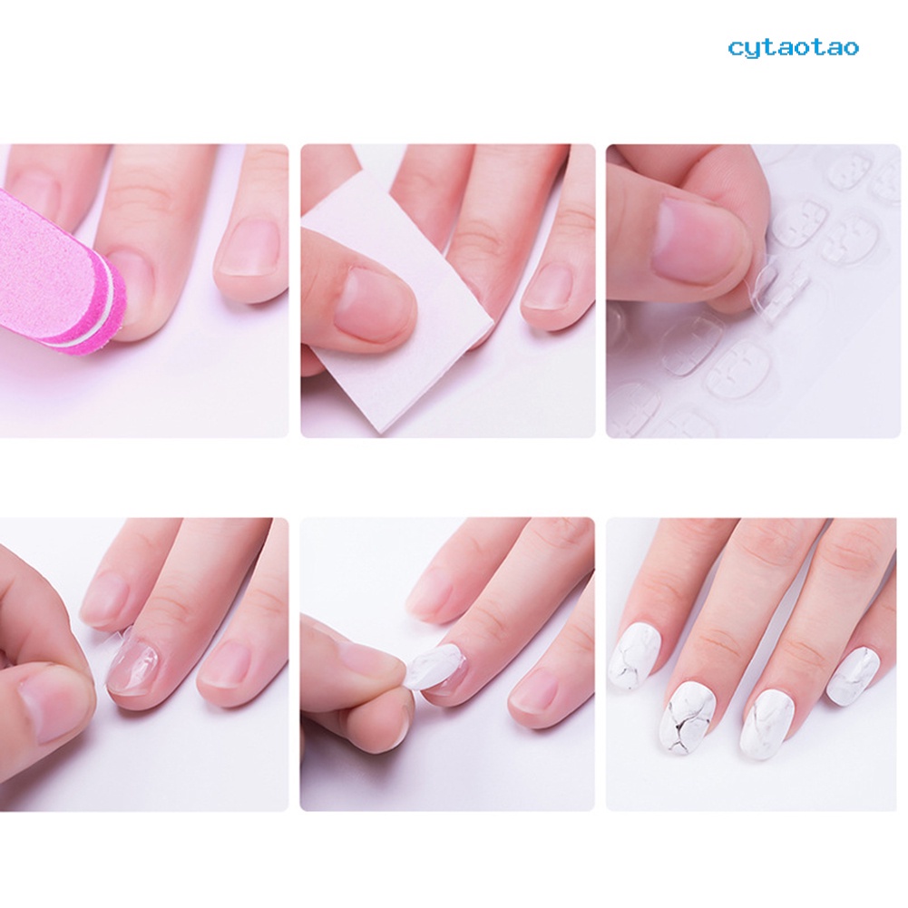 Set 120 Băng Keo Dán Móng Tay Giả Trong Suốt Hai Màu