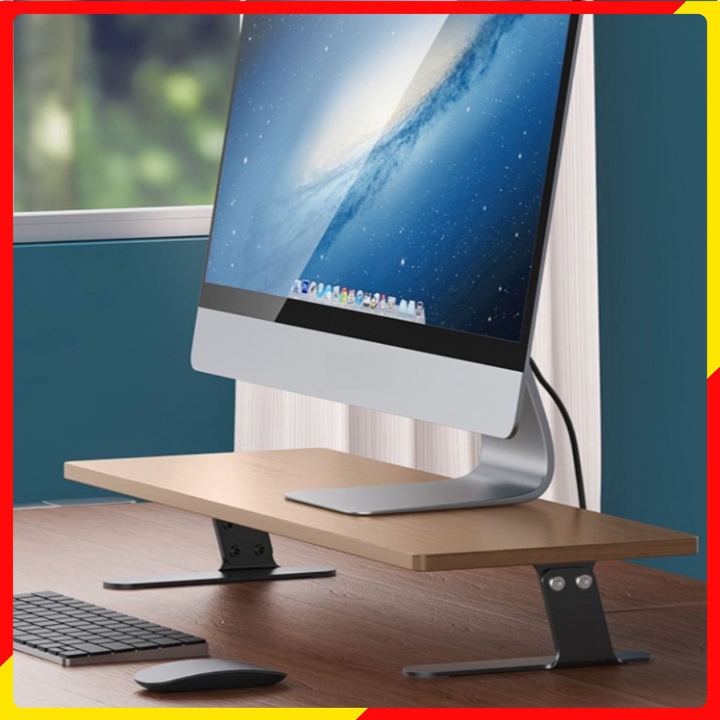 Kệ gỗ để màn hình máy tính, đế kê màn hình, kệ gỗ trang trí nội thất bàn làm việc tiện lợi sang trọng D01