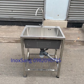 Chậu rửa chén inox đúc 1 hộc 304 có chân cao cấp | bồn rửa chén inox 304