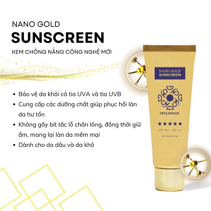 Kem chống nắng Nano gold SunsCreen 50g