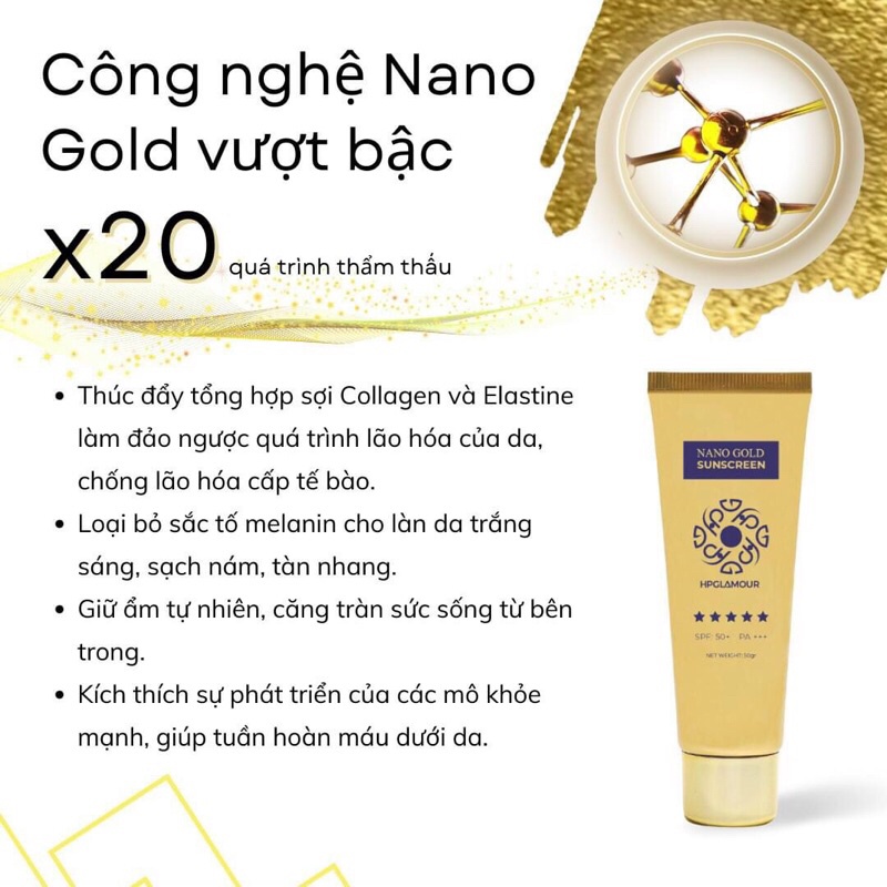 Kem chống nắng Nano gold SunsCreen 50g