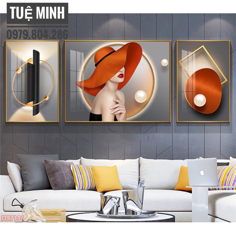 Bộ (160x60)cm Tranh Tráng Gương 3d Cao Cấp, Sang Trọng , Bền Đẹp.cô Gái Hiện Đại