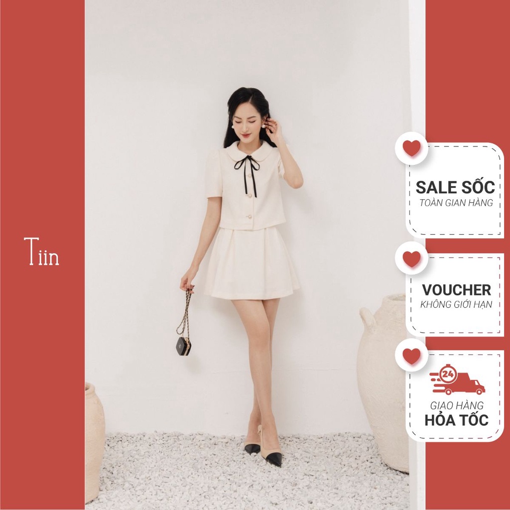Chân váy dáng xoè xếp ly bụng chất liệu xịn xò TIINSTORE CHN230