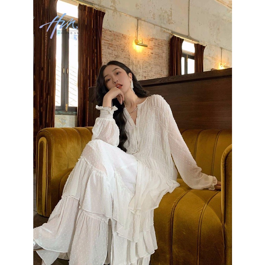 Áo Sơ Mi Trắng Mỏng Chống Nắng Xếp Ly Kiểu Pháp Thiết Kế Xinh Xắn Cho Nữ