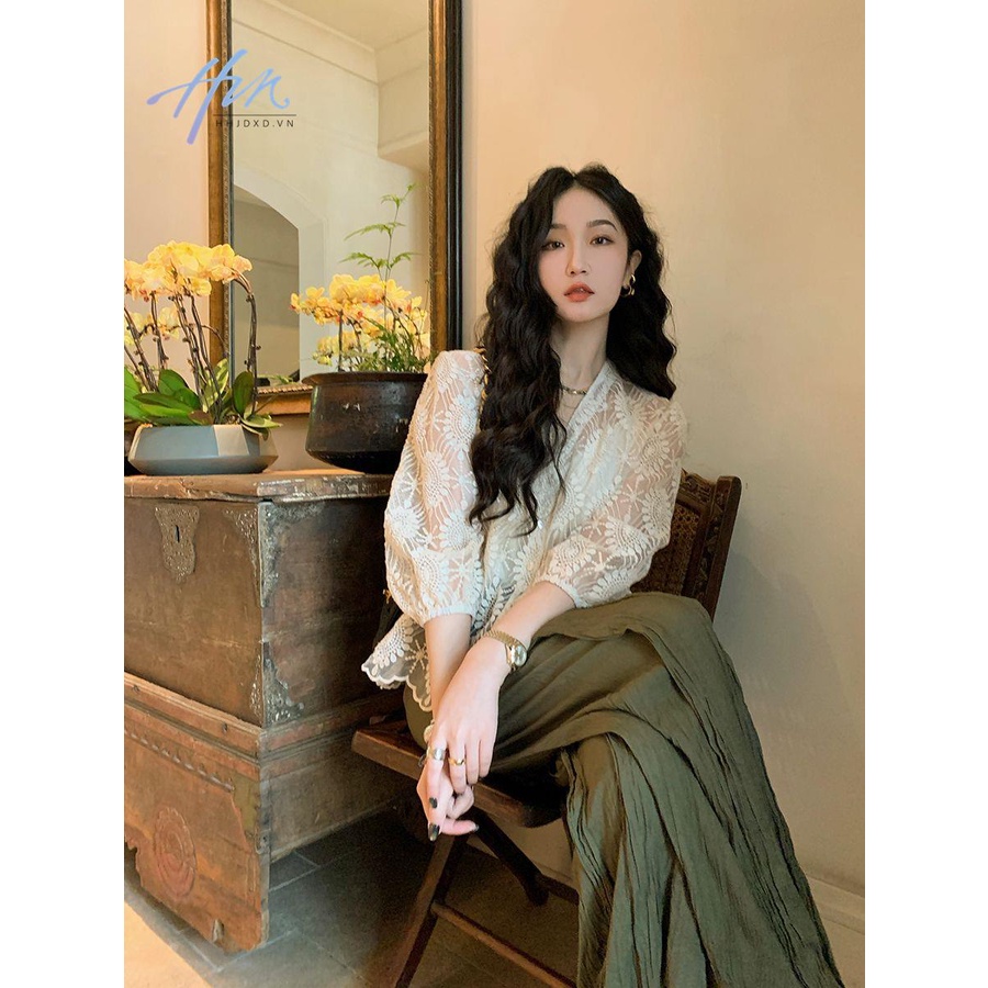 Áo Sơ Mi Ren Thêu Họa Tiết Cao Cấp Thời Trang Mùa Hè Dành Cho Nữ