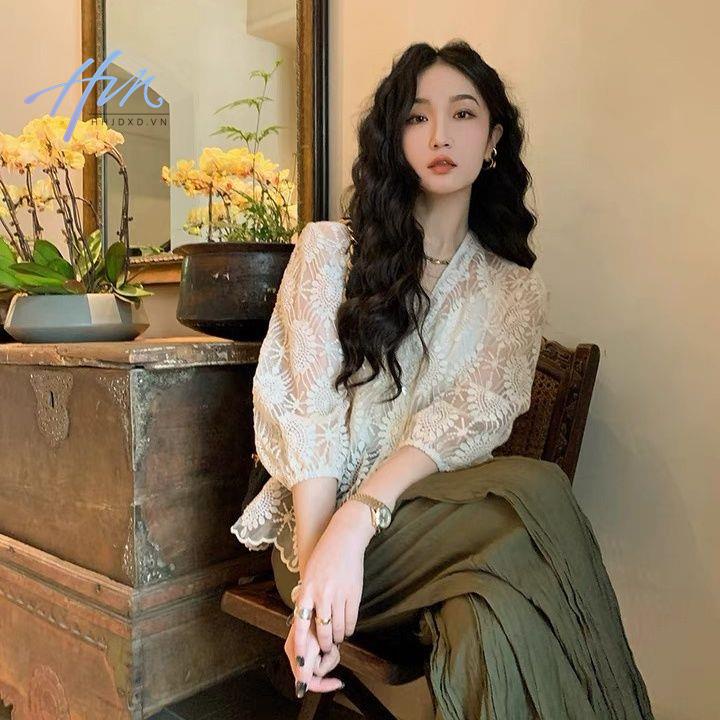 Áo Sơ Mi Ren Thêu Họa Tiết Cao Cấp Thời Trang Mùa Hè Dành Cho Nữ