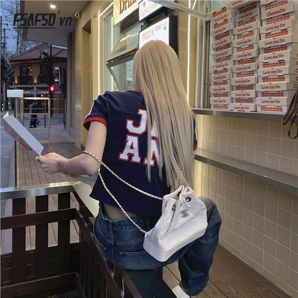 Áo Thun Thể Thao Tay Ngắn In Họa Tiết Phong Cách Retro Cho Nữ