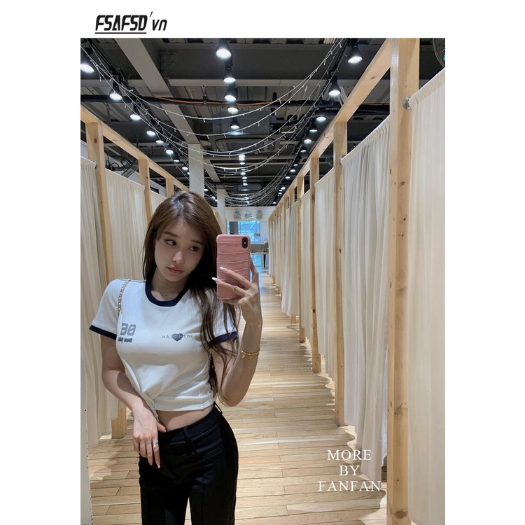 Áo Thun Thể Thao Tay Ngắn In Họa Tiết Phong Cách Retro Cho Nữ