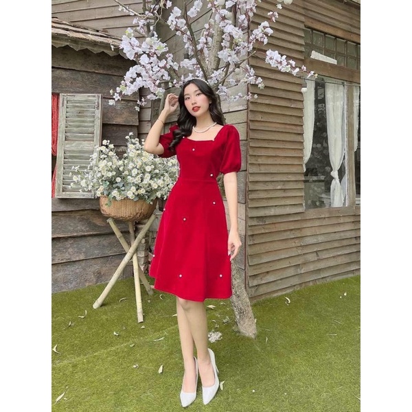 Đầm Bigsize đỏ MS1570. Khách Ib Để Được Tư Vấn Chọn Size