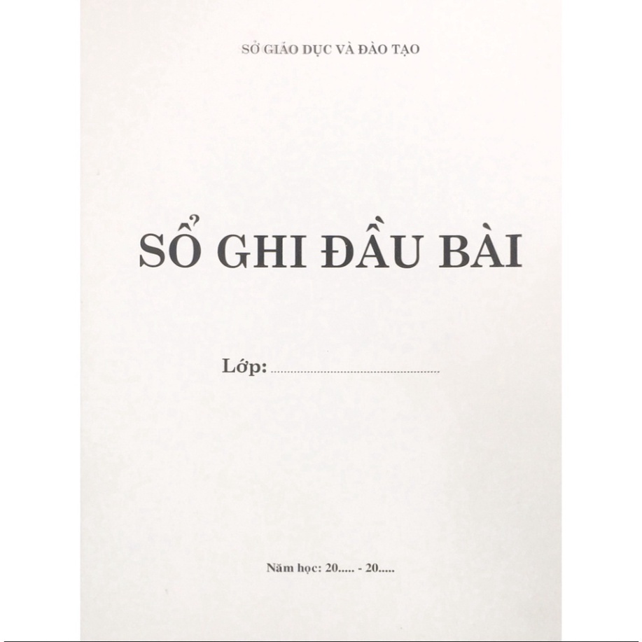 Sách - Sổ Ghi Đầu Bài