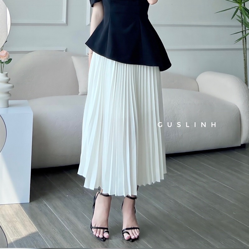 Chân váy xếp ly rẻ quạt dáng dài thanh lịch