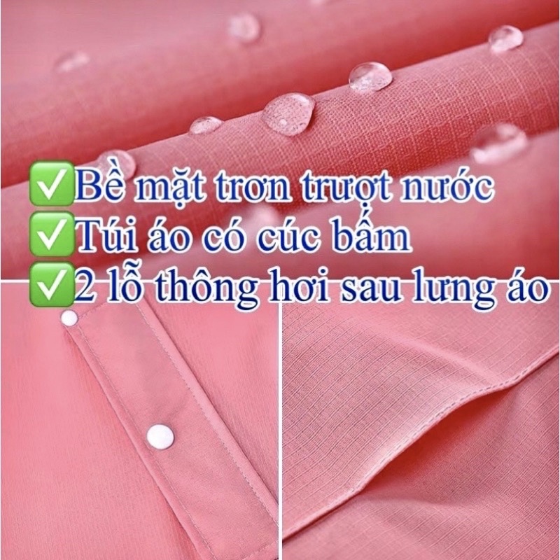 Áo mưa bộ người lớn chống thấm 98% 40-120kg vải dù 2 lớp dày dặn có phản quang bộ áo mưa đi tour đi phượt mũ liền, TQ01