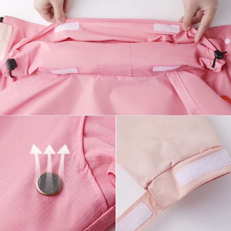 Áo mưa bộ người lớn Rainfreem chống thấm 98% có phản quang bộ áo mưa nam nữ vải dù cao cấp mũ liền đi tour phượt 38-95kg