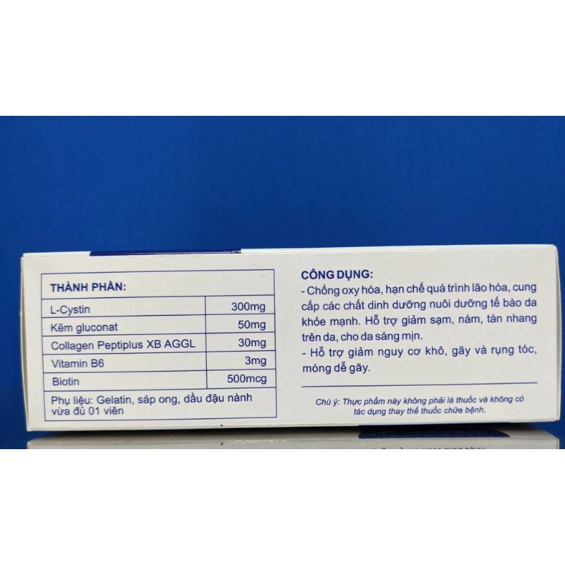 Viên Uống Đẹp Da, Khoẻ Tóc Móng, Giảm Mụn, Mờ Thâm Nám, Chống Lão Hoá Biocystine - Nhập Khẩu Chính Hãng 30 viên