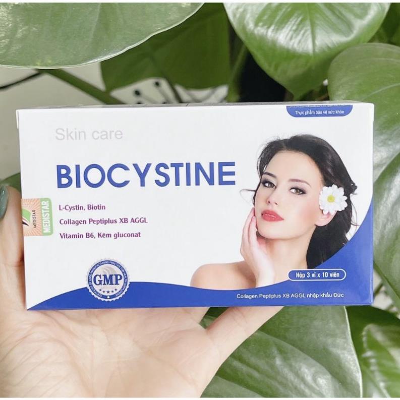 Viên Uống Đẹp Da, Khoẻ Tóc Móng, Giảm Mụn, Mờ Thâm Nám, Chống Lão Hoá Biocystine - Nhập Khẩu Chính Hãng 30 viên