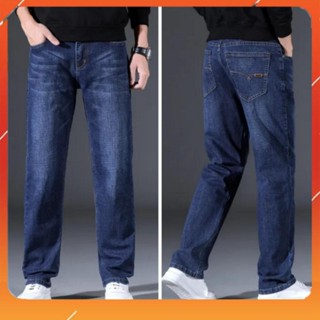 Quần Jean Nam Quần Bò Nam Ống Suông Cotton Mền Mịn Vải Dày Dặn Form Chuẩn Không Phai Màu