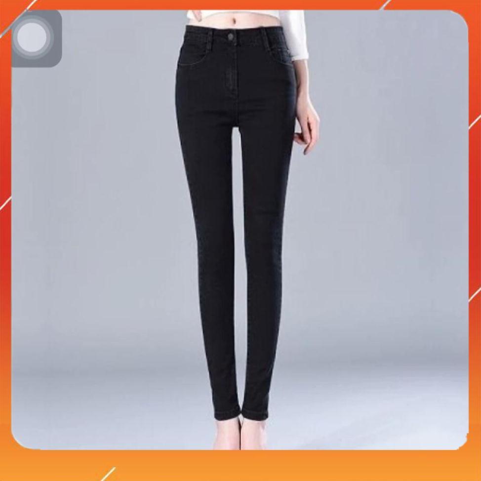 Freeship_ Quần bò denim Quần jean nữ trơn Co Giãn lưng cao nhiều màu