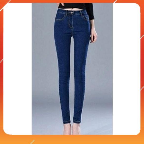 Freeship_ Quần bò denim Quần jean nữ trơn Co Giãn lưng cao nhiều màu