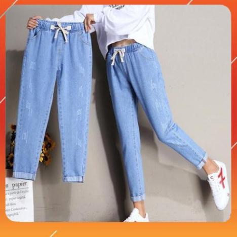 Freeship_ QUẦN JEAN BAGGY NỮ 9 TẤC LƯNG THUN LAI LẬT CÀO CO GIÃN CAO CẤP