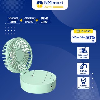 Quạt mini phun sương Jiashi tích điện kết hợp đèn ngủ nhiều màu dung lượng pin lớn 2000mAh - QMN03