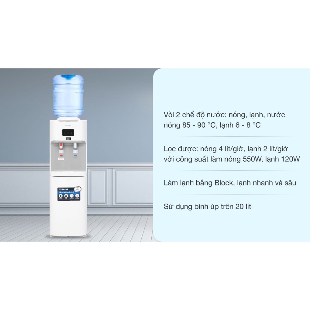 Cây Nước Nóng Lạnh Toshiba RWF-W1664TV Bình Úp: Cam Kết Chính Hãng, Hàng Mới Đập Hộp, Bảo Hành 12 Tháng, Lỗi 1 Đổi 1