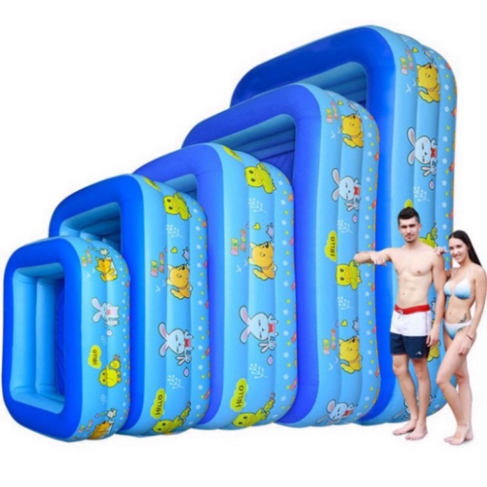 Bể bơi 1m3, 1m5, 1m8, 2m1 cho bé, hồ bơi trẻ em loại dày có đáy chống trượt an toàn