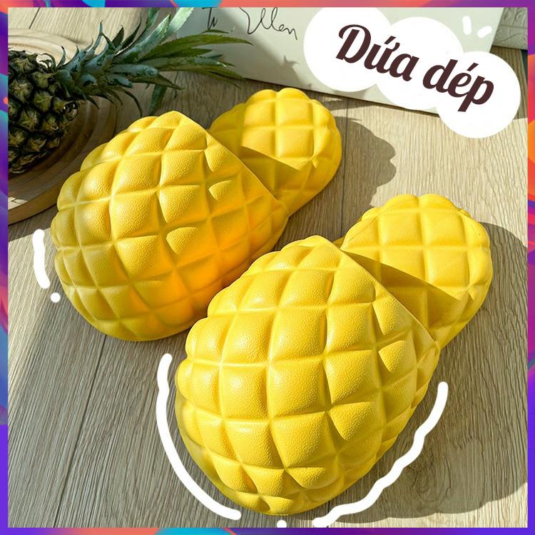 Dép lê dứa mẫu mới mùa hè 2023 ins mẫu cặp đôi mặc ngoài dép cao su