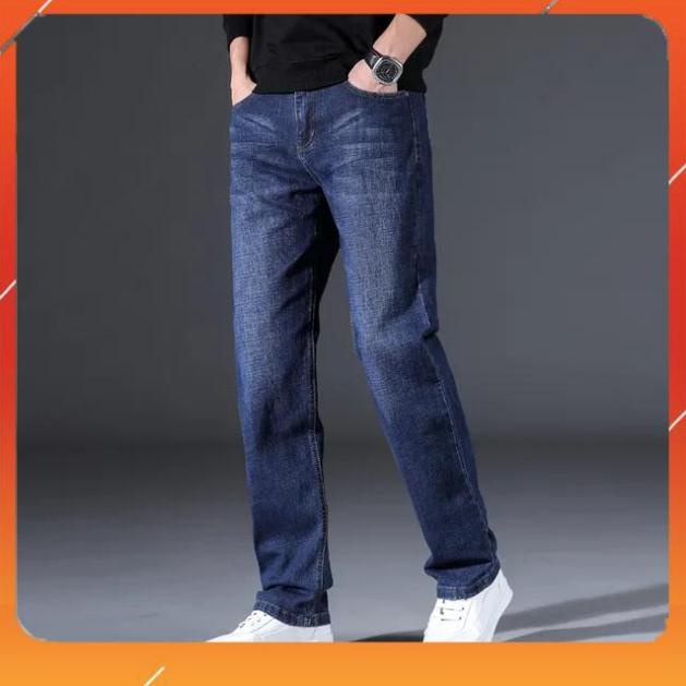 Quần jean nam Quần bò nam cotton Ống Suông dày dặn mềm mịn form chuẩn