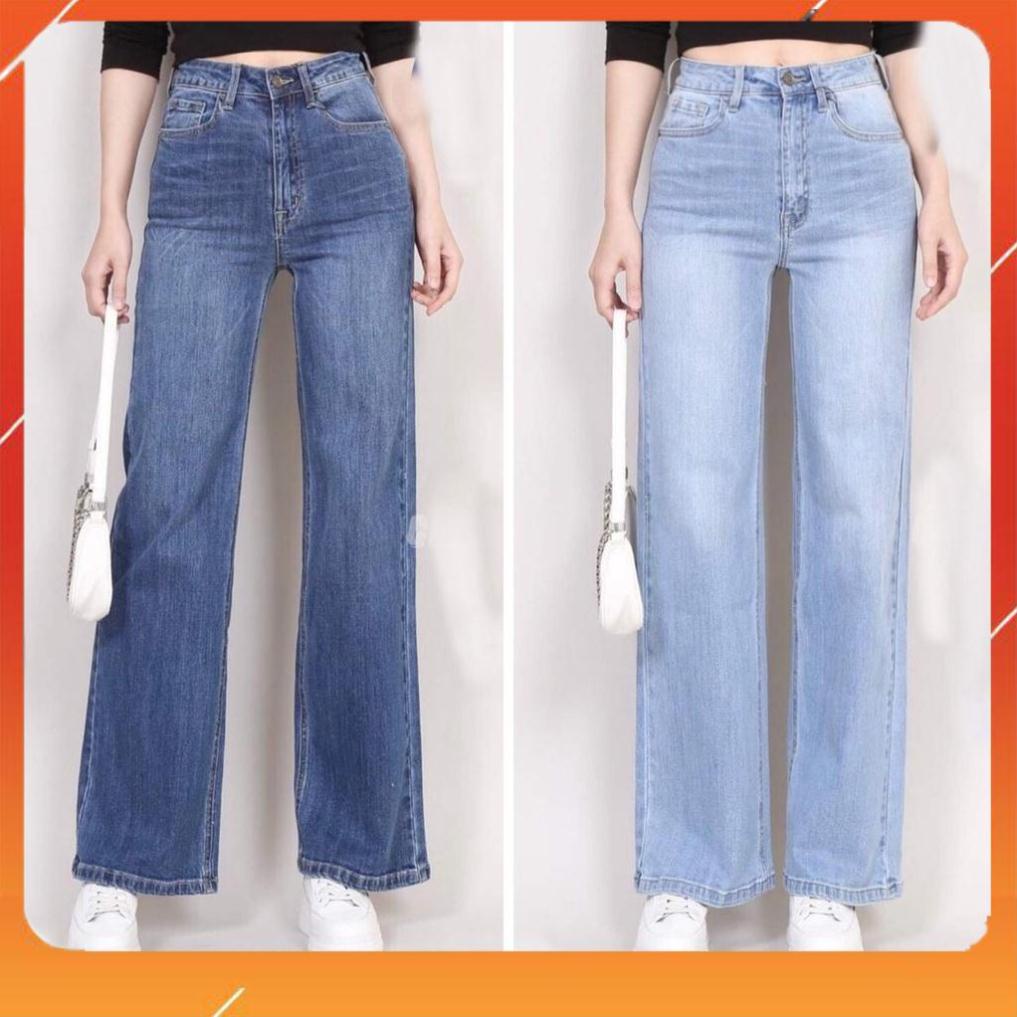 Quần Jeans Nữ Quần Bò Nữ Ống Rộng Lưng Cao Cotton 100% Co Giãn 4 Chiều Thiết Kế Cao Cấp