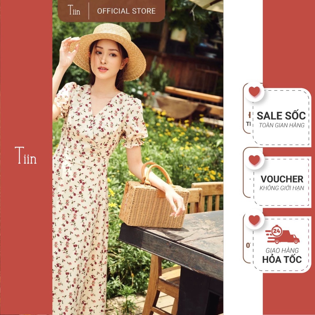Váy hoa nhí cổ V tay chun TIIN STORE    VHN292