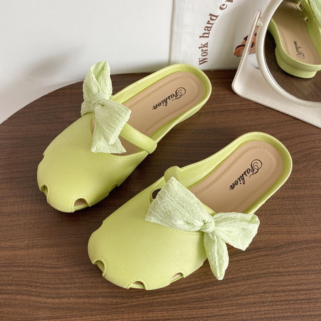 Dép Lê Quai Nơ Đế Mềm Chống Trượt Thời Trang Mùa Hè Dành Cho Nữ