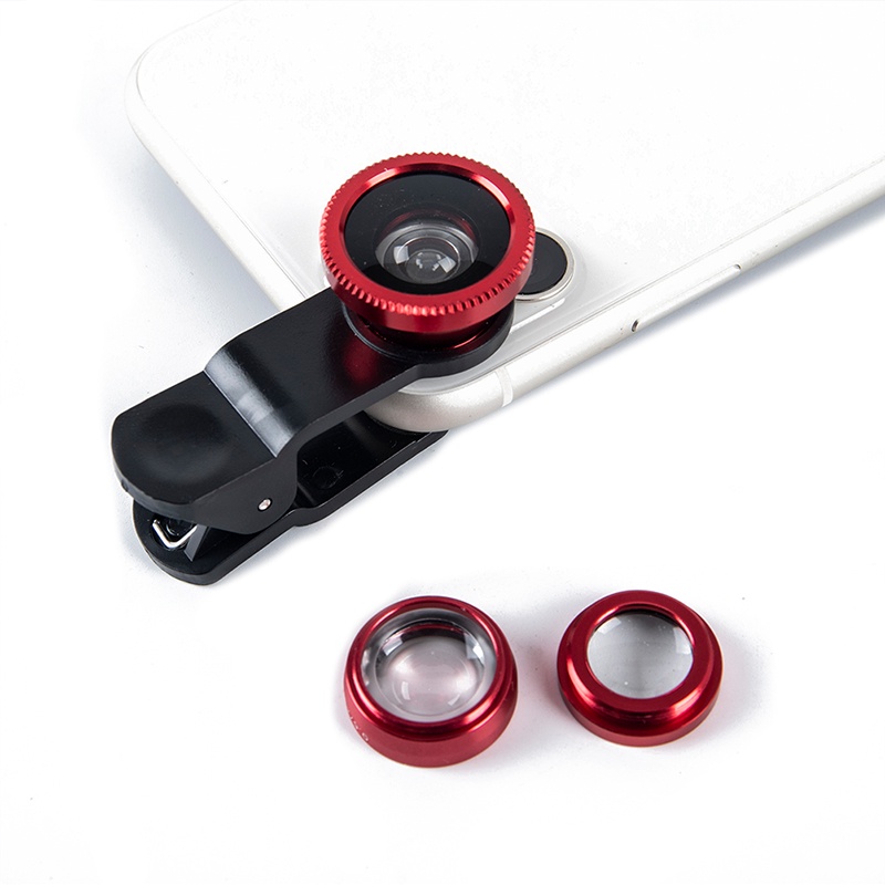 3-in-1 Wide Angle Macro Fisheye Lens Camera Kits Mobile Phone Fish Eye Lenses