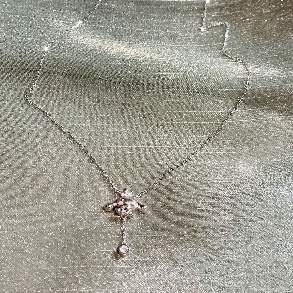 Vòng cổ Mạ Bạc 925 Mặt Hình Chú Chó Sanrio Dễ Thương Cho Nữ