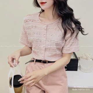 Áo Croptop MAY.SINCE2011 Chất Liệu Ren Hàn Cúc Dọc Cực Xinh MBF05-1553