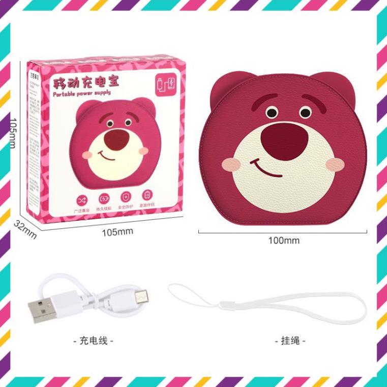 Sạc dự phòng Gấu Dâu Lotso, Gấu trúc, Heo con 10.000-20.000mAh