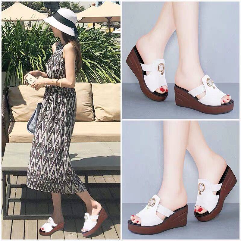 Dép lê đế dày da mềm thời trang mẫu mới mùa hè